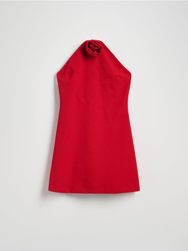 Reserved - Sukienka z różą - czerwony