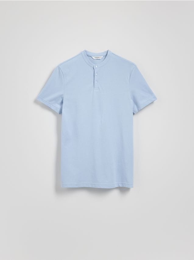 Reserved - Koszulka polo regular ze stójką - jasnoniebieski
