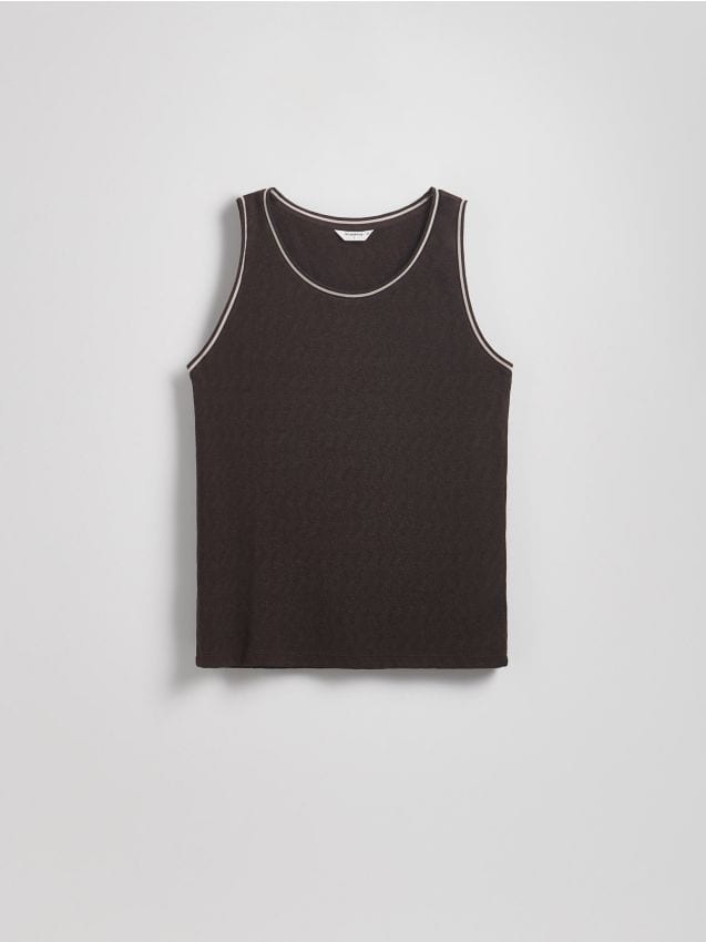 Reserved - Dzianinowy top - brązowy