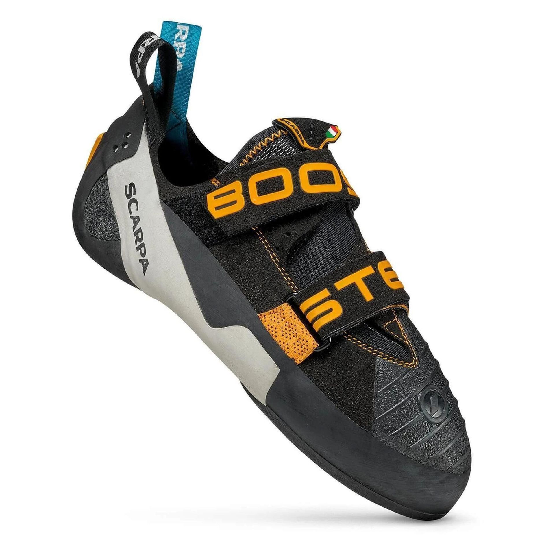 Scarpa Booster Buty wspinaczkowe, black/orange EU 39,5 2021 Buty wspinaczkowe na rzepy 70060-114-39,5