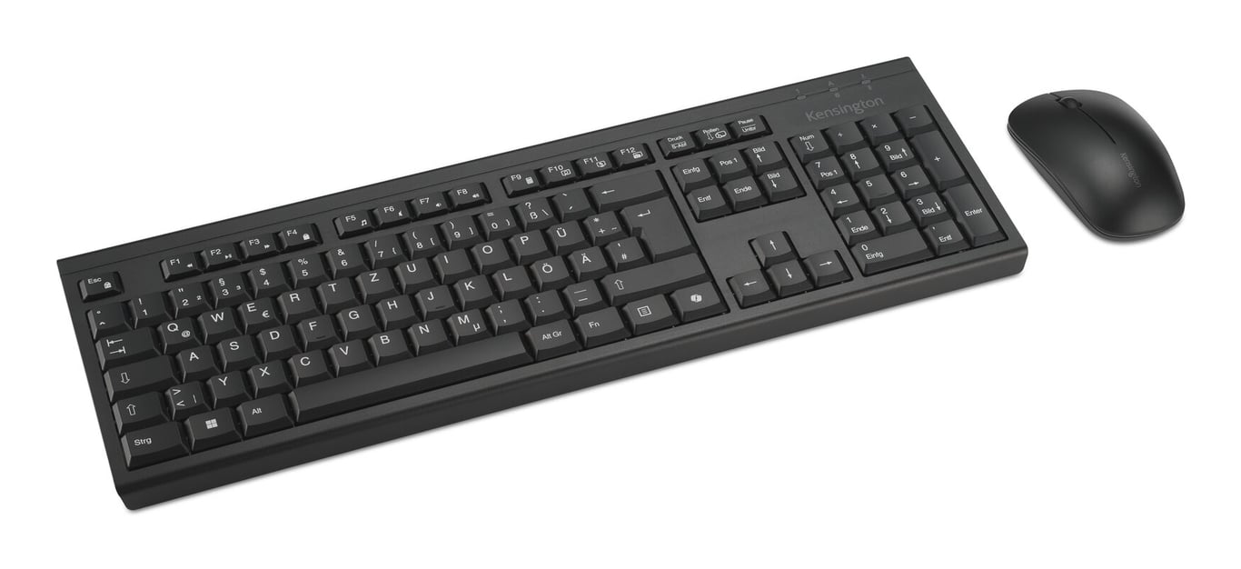 Kensington KM270 EQ klawiatura Dołączona myszka Biuro RF Wireless + Bluetooth QWERTZ Niemiecki Czarny K75560DE K75560DE