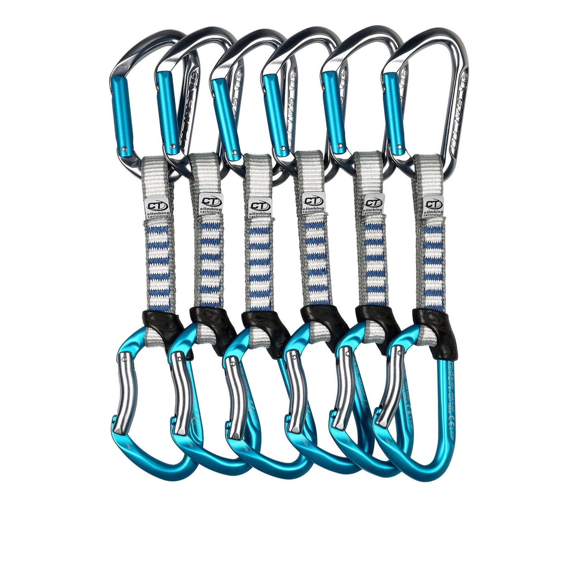 Ekspresy wspinaczkowe Climbing Technology Salto Set NY 12 cm 6-Pack - titanium/electricblue