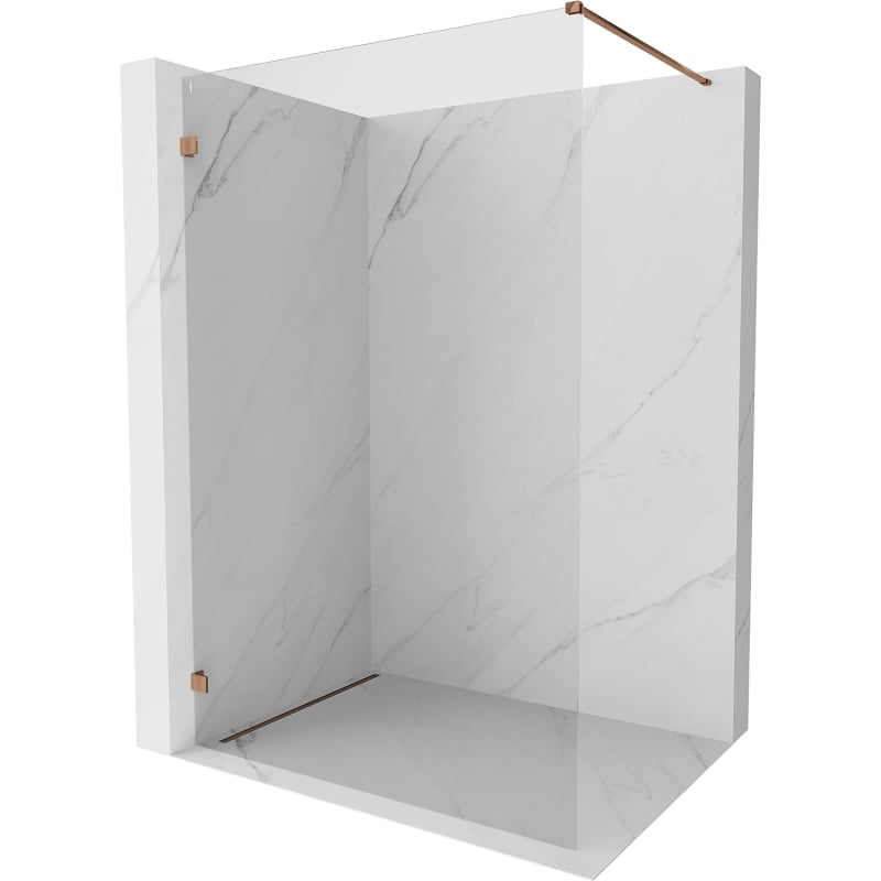 Mexen Lunar ścianka prysznicowa Walk-in lewa 50 x 200 cm, transparent 8 mm, różowe złoto - 830-050-000-60-00-L