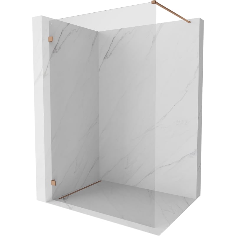 Mexen Lunar ścianka prysznicowa Walk-in lewa 80 x 200 cm, transparent 8 mm, miedź szczotkowana - 830-080-000-65-00-L