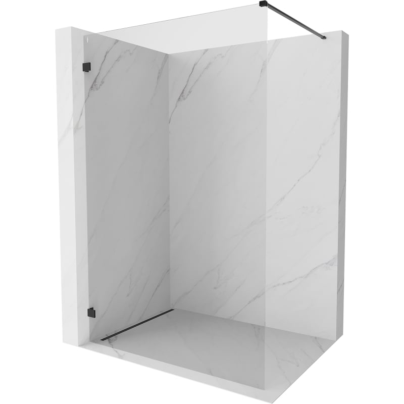 Mexen Lunar ścianka prysznicowa Walk-in lewa 90 x 200 cm, transparent 8 mm, czarna - 830-090-000-70-00-L