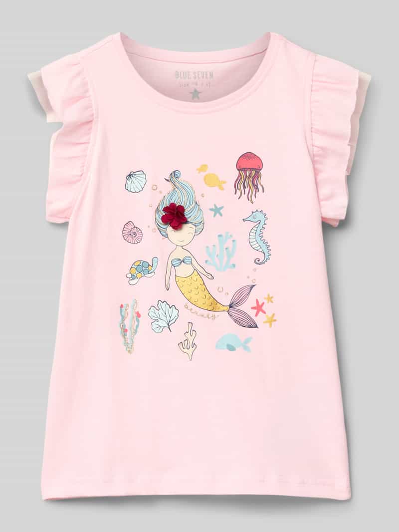 Top z rękawami z falbaną