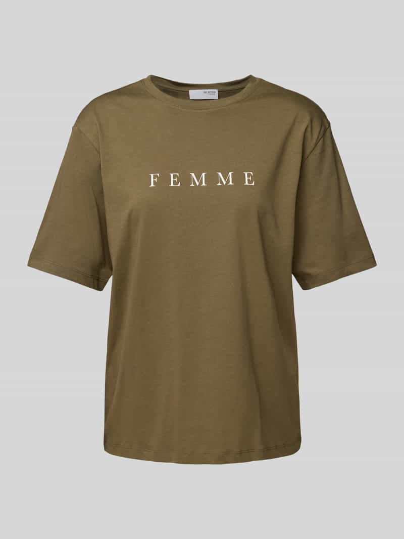 T-shirt o kroju oversized z nadrukiem z logo model ‘VILJA’