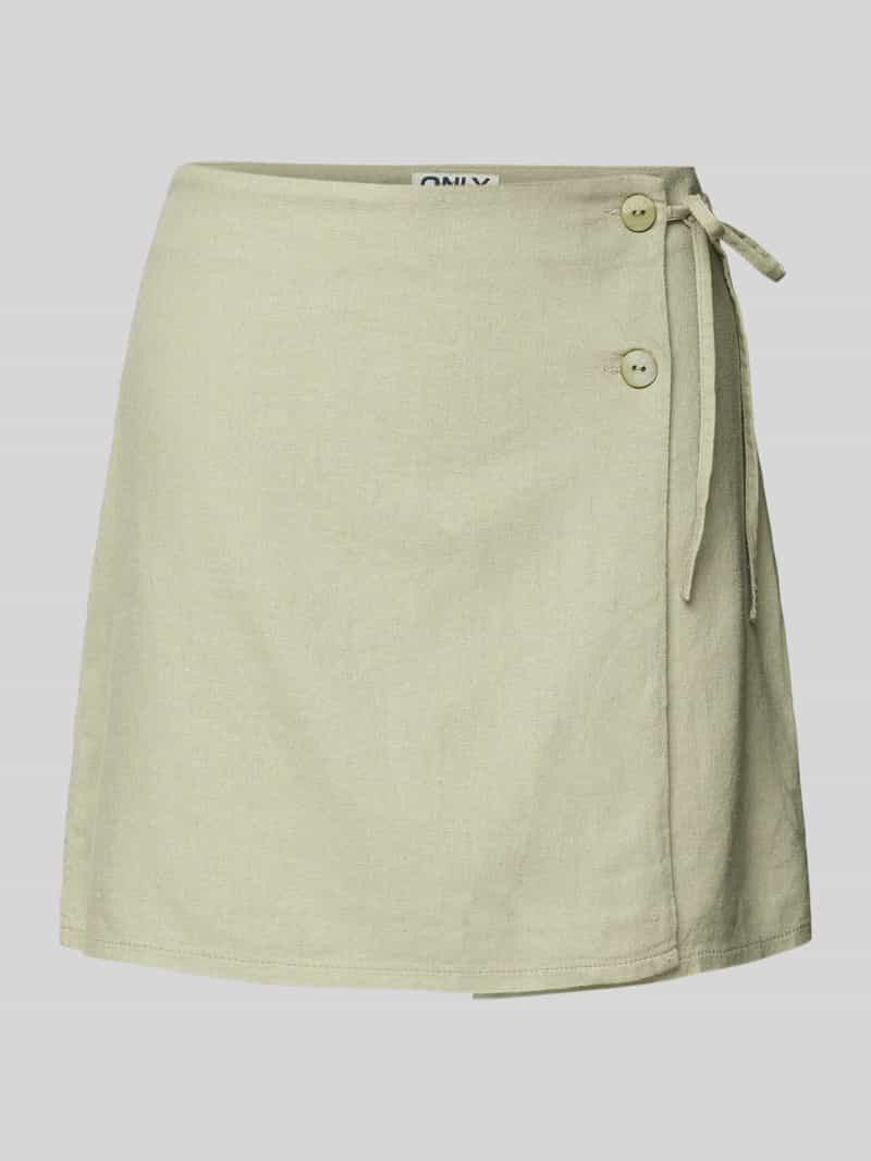 Spódnica kopertowa rozkloszowana o kroju oversized z mieszanki wiskozy i lnu model ‘CARO’