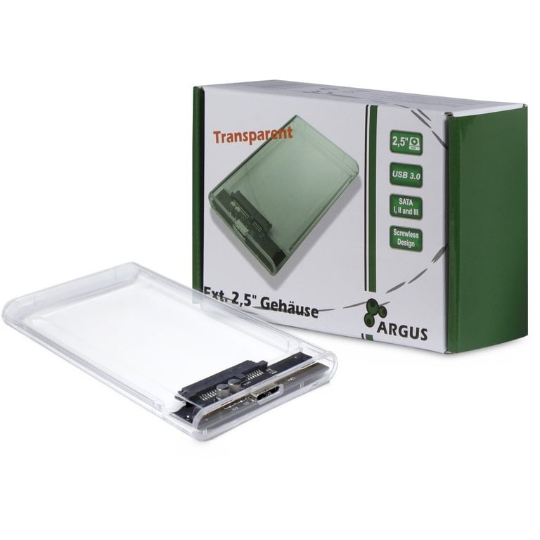 Inter-Tech GD-25000 Obudowa HDD Przezroczysty 2.5