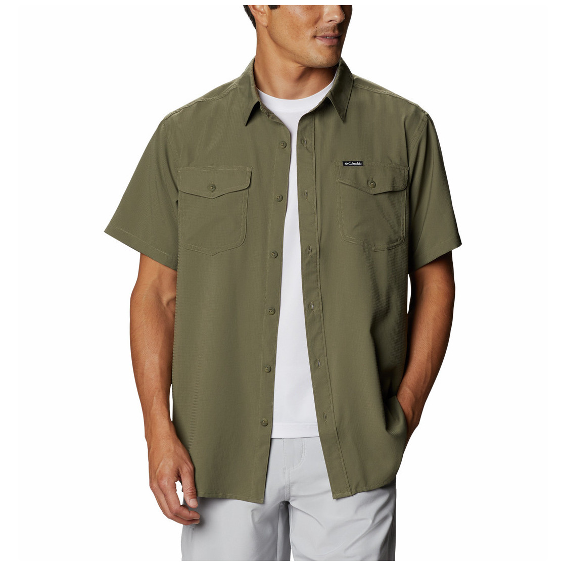 Koszula męska Columbia Utilizer™ II Solid Short Sleeve Shirt Rozmiar: M / Kolor: ciemnozielony