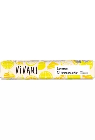 BATON MLECZNA CZEKOLADA Z NADZIENIEM SERNIK CYTRYNOWY BIO 40 g - VIVANI