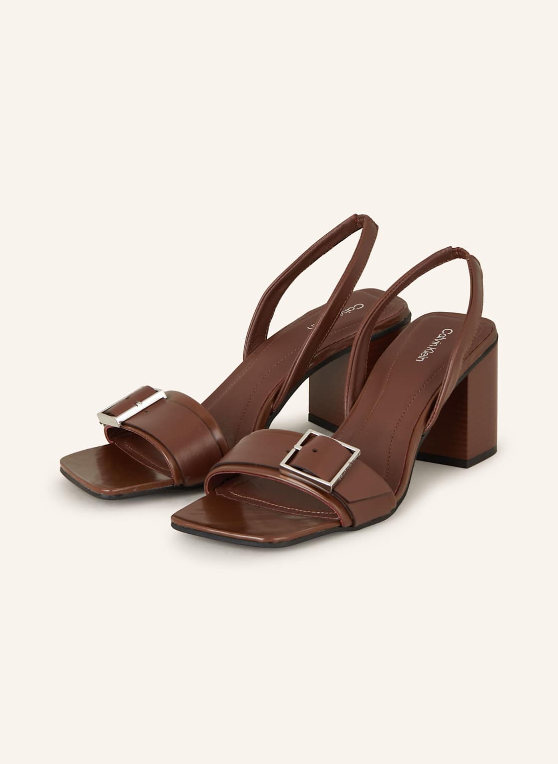 Calvin Klein Sandały Na Obcasie braun