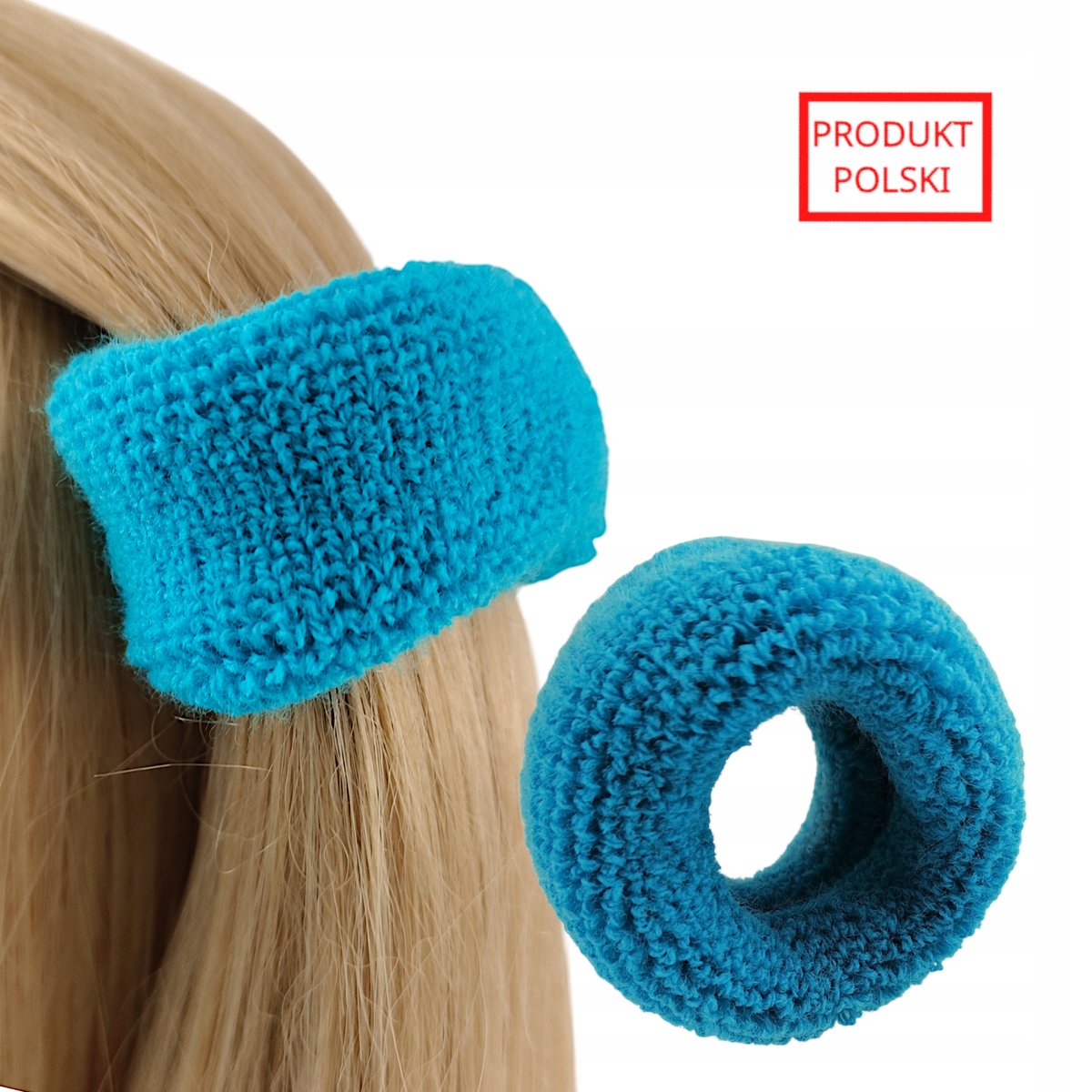 Gumki do włosów Frotki Polskie Frotowe Niebieskie Mocne