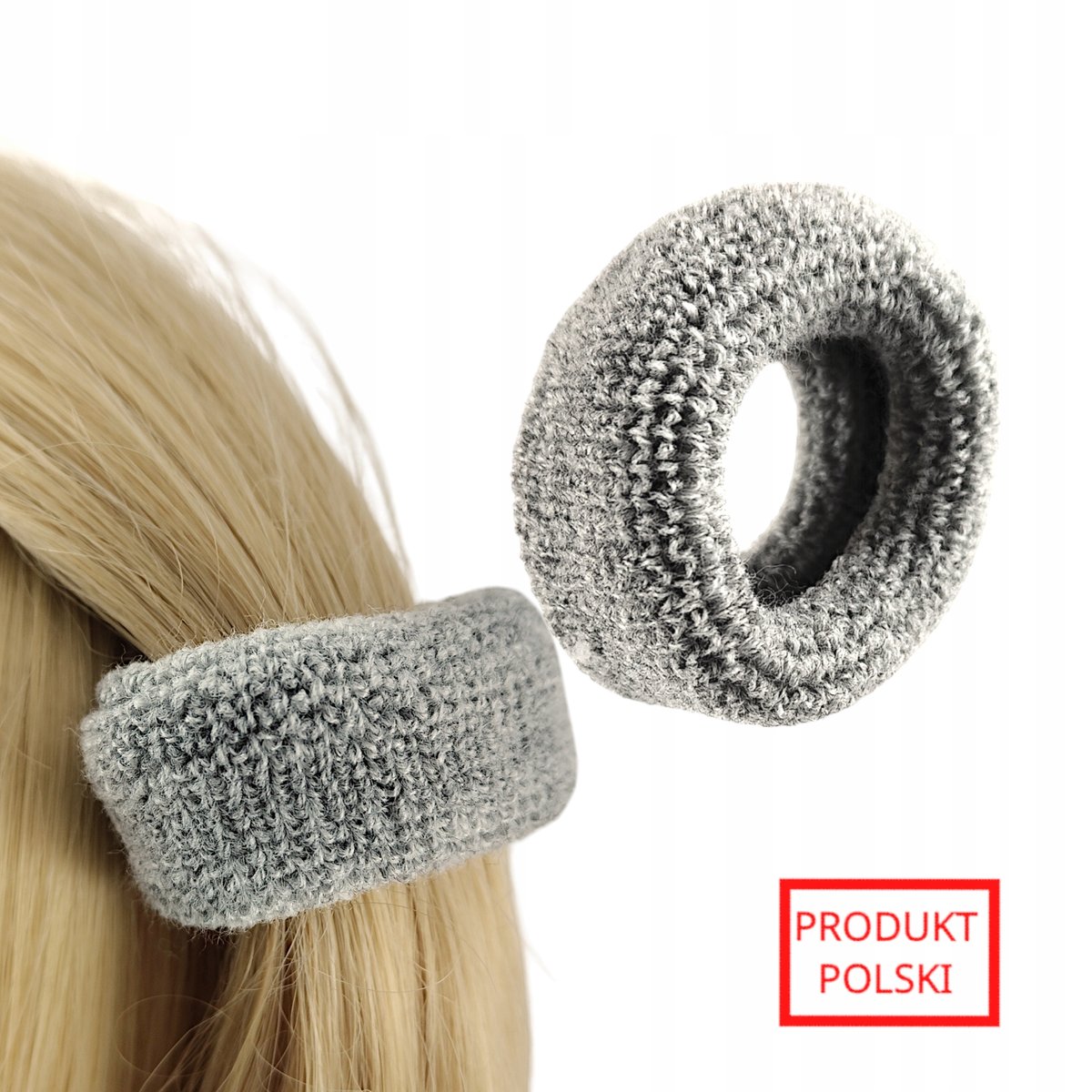Gumki do włosów Frotki Polskie Frotowe Szare Mocne