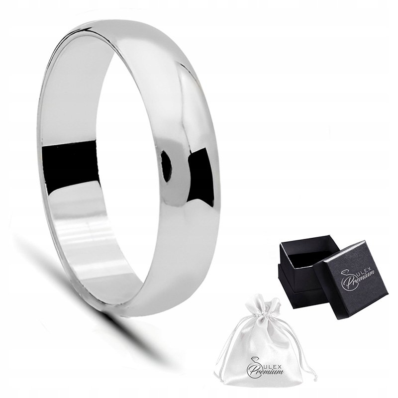 Obrączka Męska srebrna pr. 925 Polerowany Pierścionek szer. 5 mm r. 13