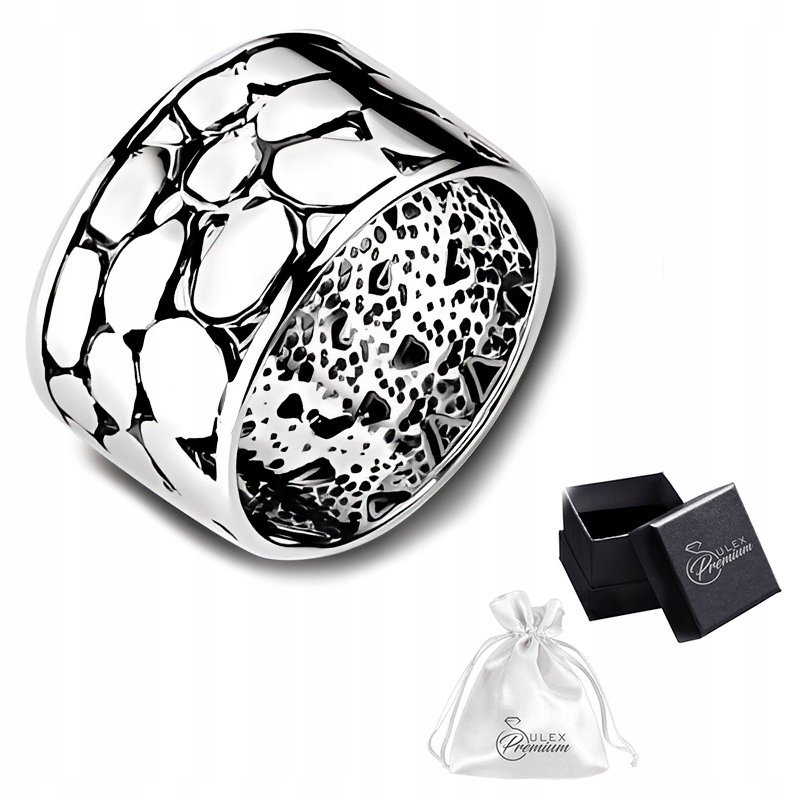 Pierścionek Obrączka szeroka srebro 925 Polerowanar. 15