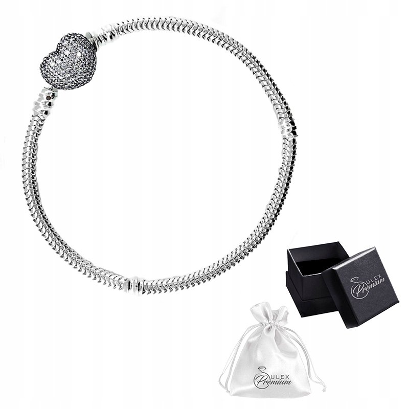 Bransoletka modułowa Serce do Zawieszek Charms Srebro pr. 925 22 cm