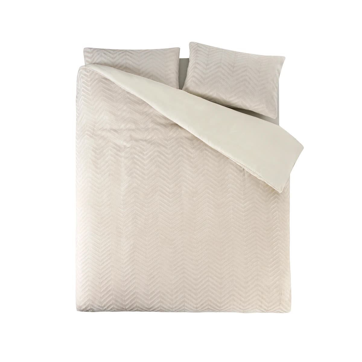 240x200/220 CHEVRON TEDDY krem kpl pościeli mikrofibra