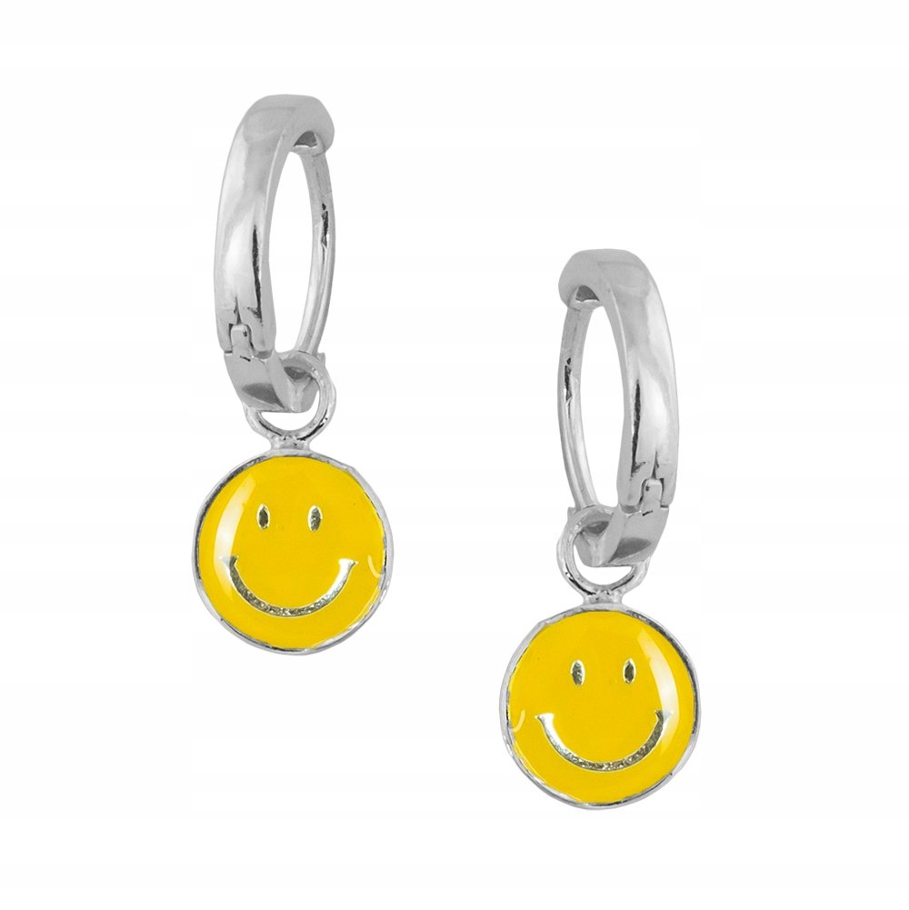 Kolczyki Żółte srebro pr. 925 Uśmiechnięta Buzia Smiley Face