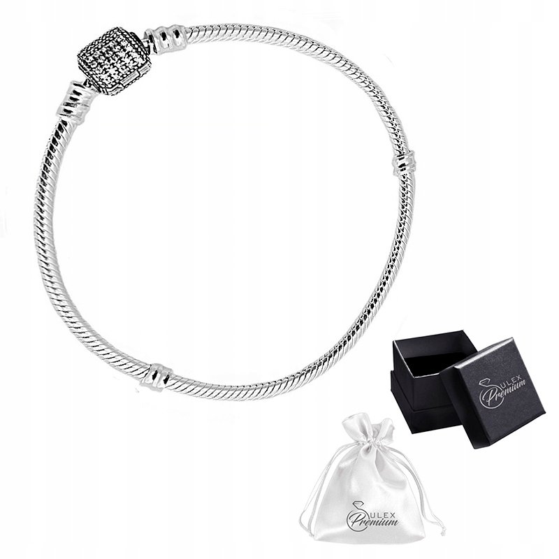 Bransoletka Srebrna Modułowa Do Charms Srebro 925 Z Cyrkoniami 24 cm