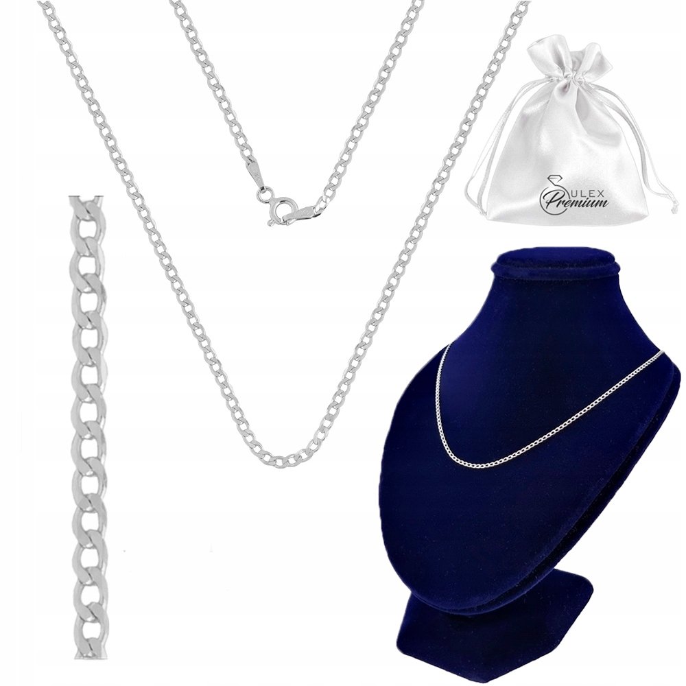 Łańcuszek srebrny Pancerka pr. 925 Do Wisiorków Zawieszek 40 cm x 1.5 mm