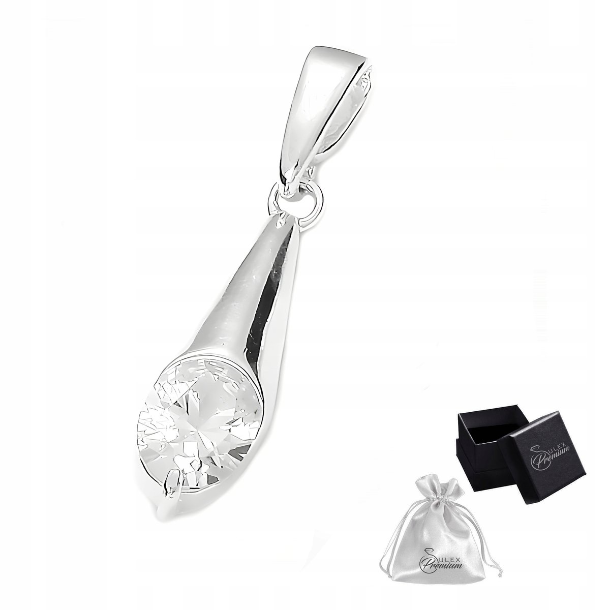 Piękny Wisiorek Elegancka Zawieszka srebrna pr. 925 z Cyrkonią na Prezent