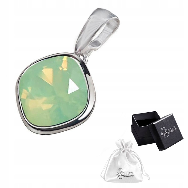Zawieszka srebrna pr. 925 Elegancki Wisiorek z Kryształem Chrysolite Opal