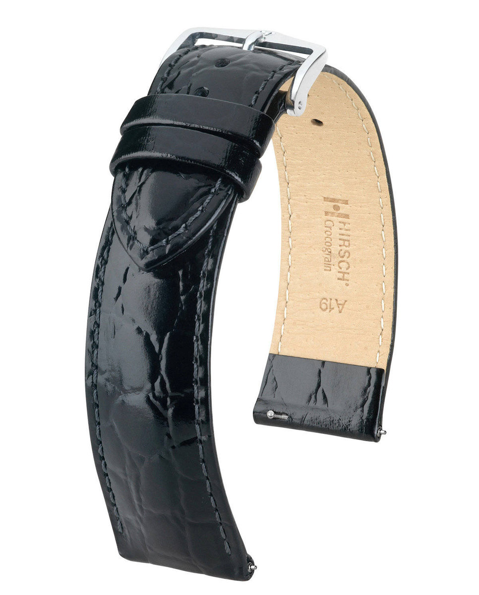 Skórzany wodoodporny pasek do zegarka 22 mm HIRSCH Crocograin L 12322850-2-22