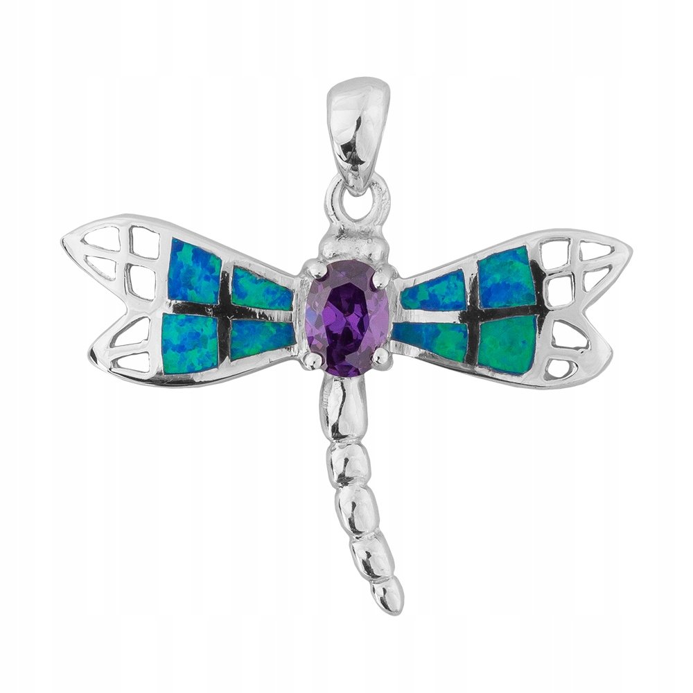 Zawieszka srebrna pr. 925 WAŻKA niebieski OPAL