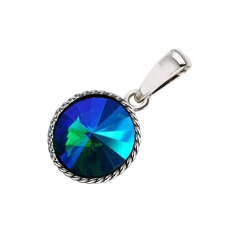 Zawieszka srebrna pr. 925 Kryształ Bermuda Blue