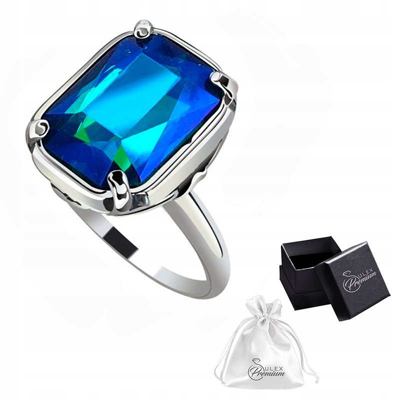 Pierścionek srebrny kryształ Szafir tęczowy r. 21