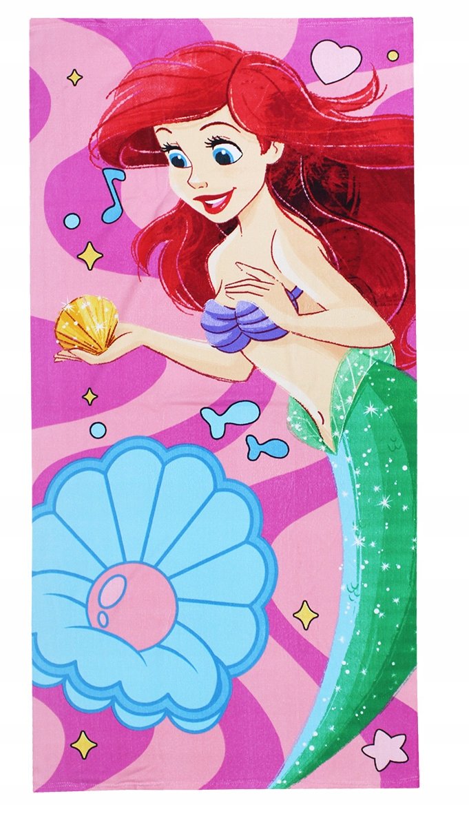 MAŁA SYRENKA ARIEL DISNEY RĘCZNIK KĄPIELOWY NA BASEN WAKACJE LEKKI 70X140