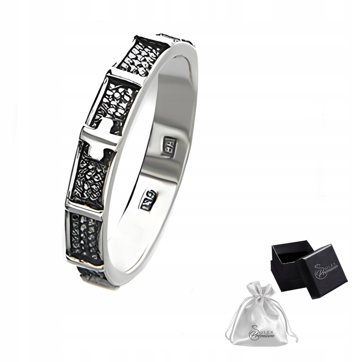 Obrączka RÓŻANIEC srebrna pr. 925 Pierścionek z Różańcem na Palec r. 12