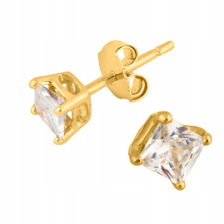 Kolczyki złoto pr. 585 Cyrkonie sztyfty