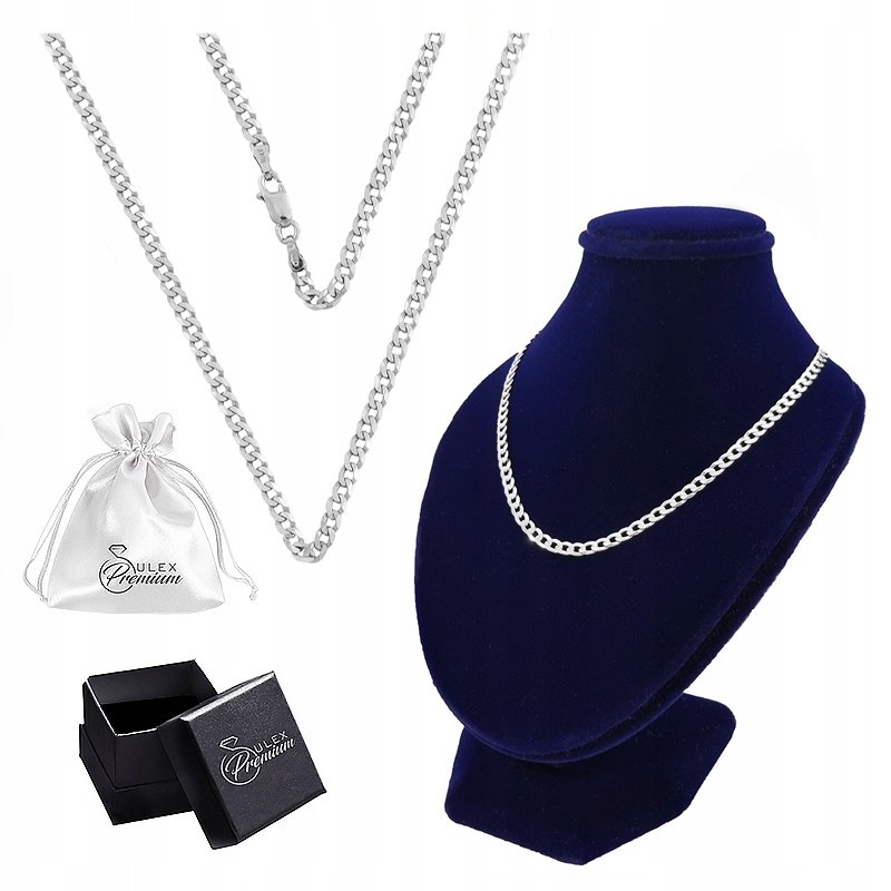 Łańcuszek srebrny pr. 925 PANCERKA do Zawieszek Prezent 70 cm x 3.5 mm