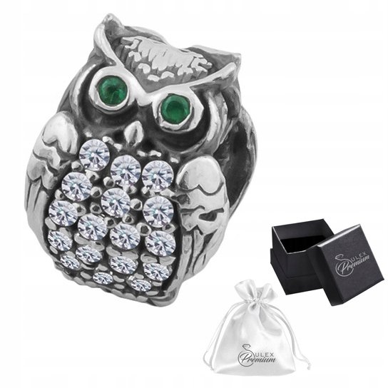 Charms Zawieszka srebro pr. 925 Cyrkonia SOWA
