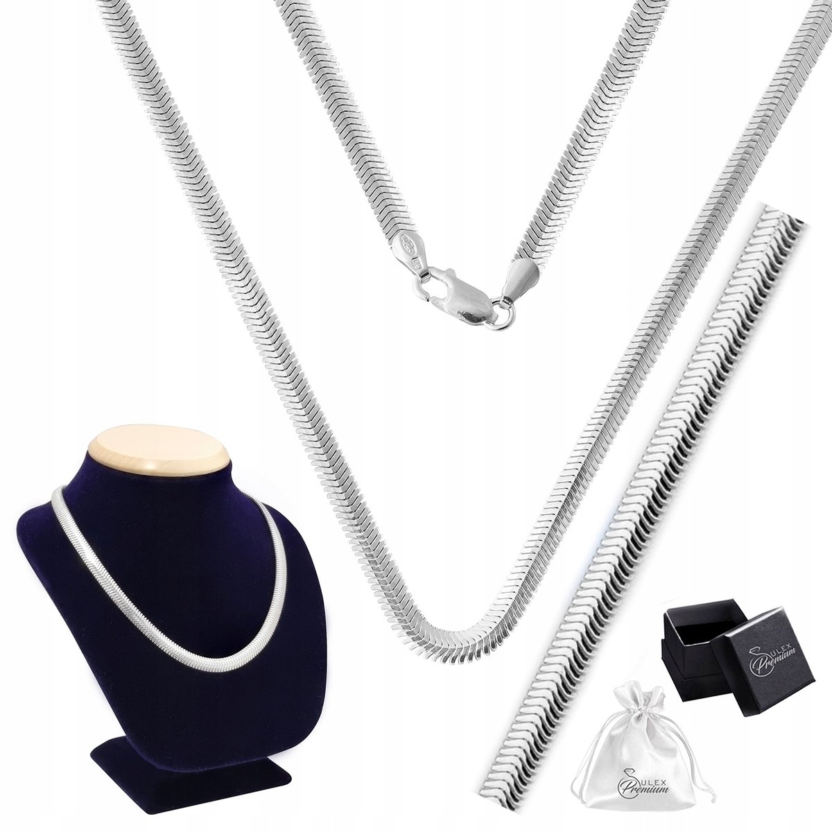 Łańcuszek srebrny pr. 925 Elegancka Linka Żmijka Owalna 50 cm x 4 mm