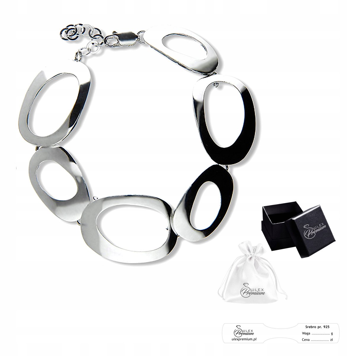 Bransoletka srebrna pr. 925 Elegancka z Przedłużką Bransoleta Dla Niej