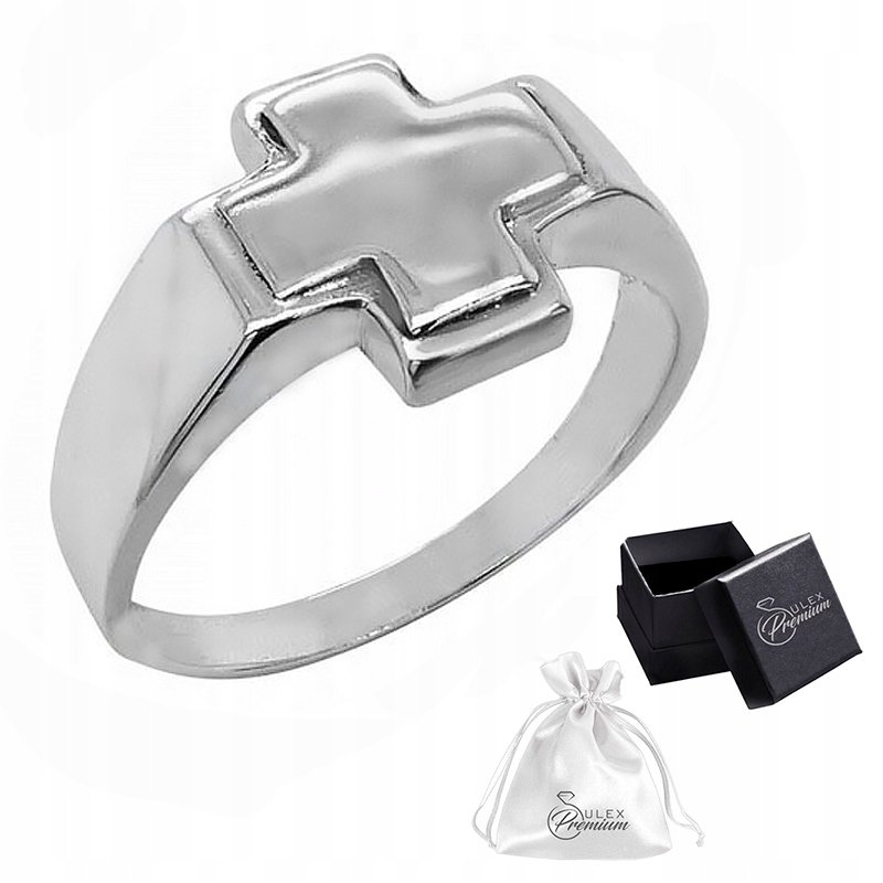 Sygnet pierścionek srebrny pr. 925 Krzyż r. 26