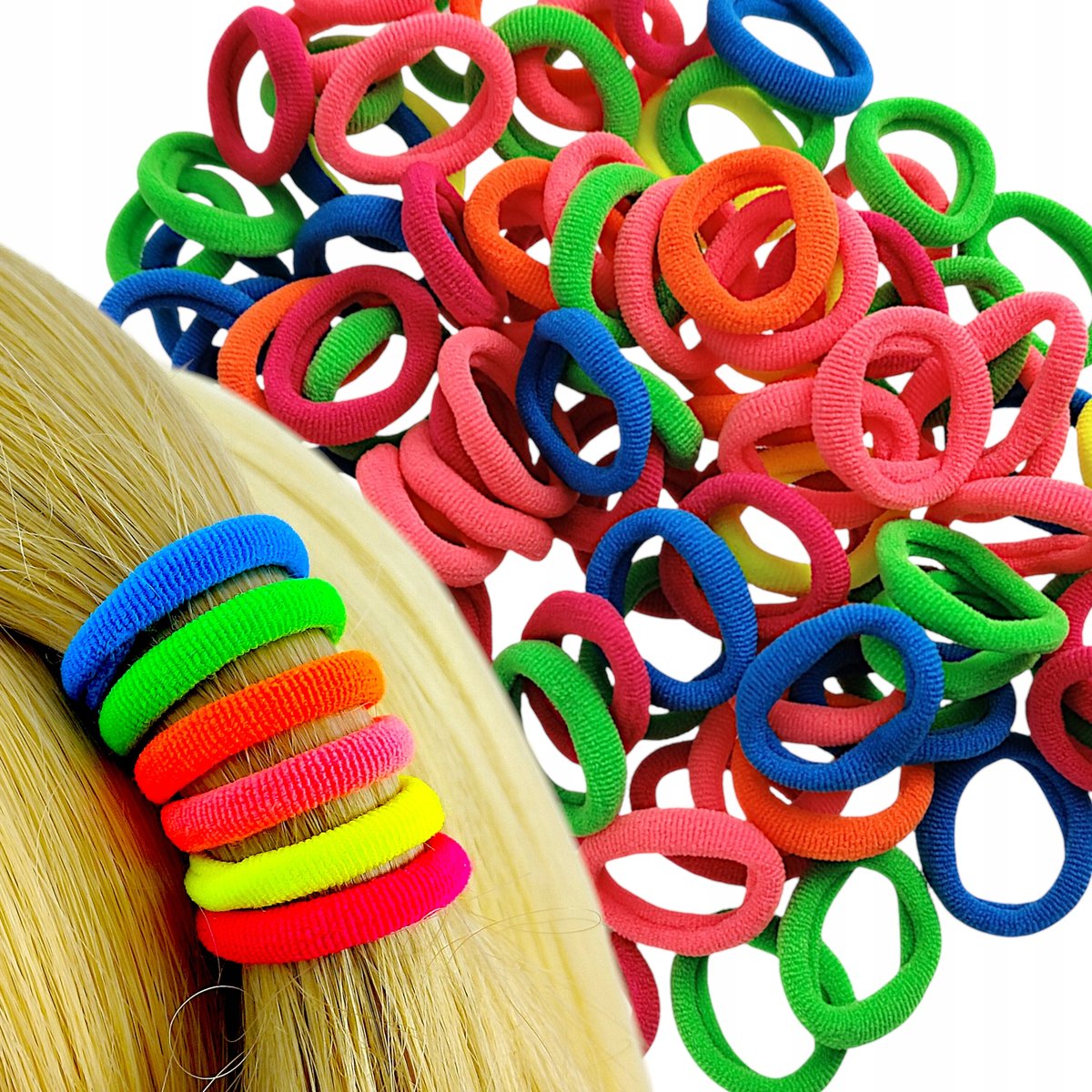 Scrunchies gumki frotki kolorowe Mocne Komplet 50 szt