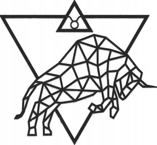 DREWNIANE PUZZLE 3D DEKORACJA ŚCIENNA ZNAK ZODIAKU BYK DO ZŁOŻENIA DIY