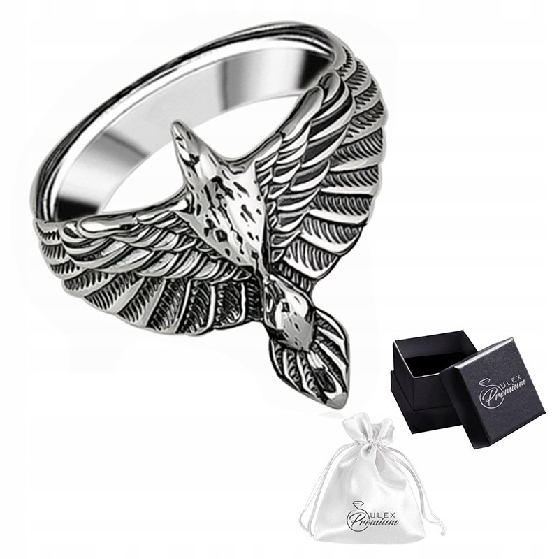 Pierścionek srebrny pr. 925 Oksydowany piękny sygnet ORZEŁ r.20