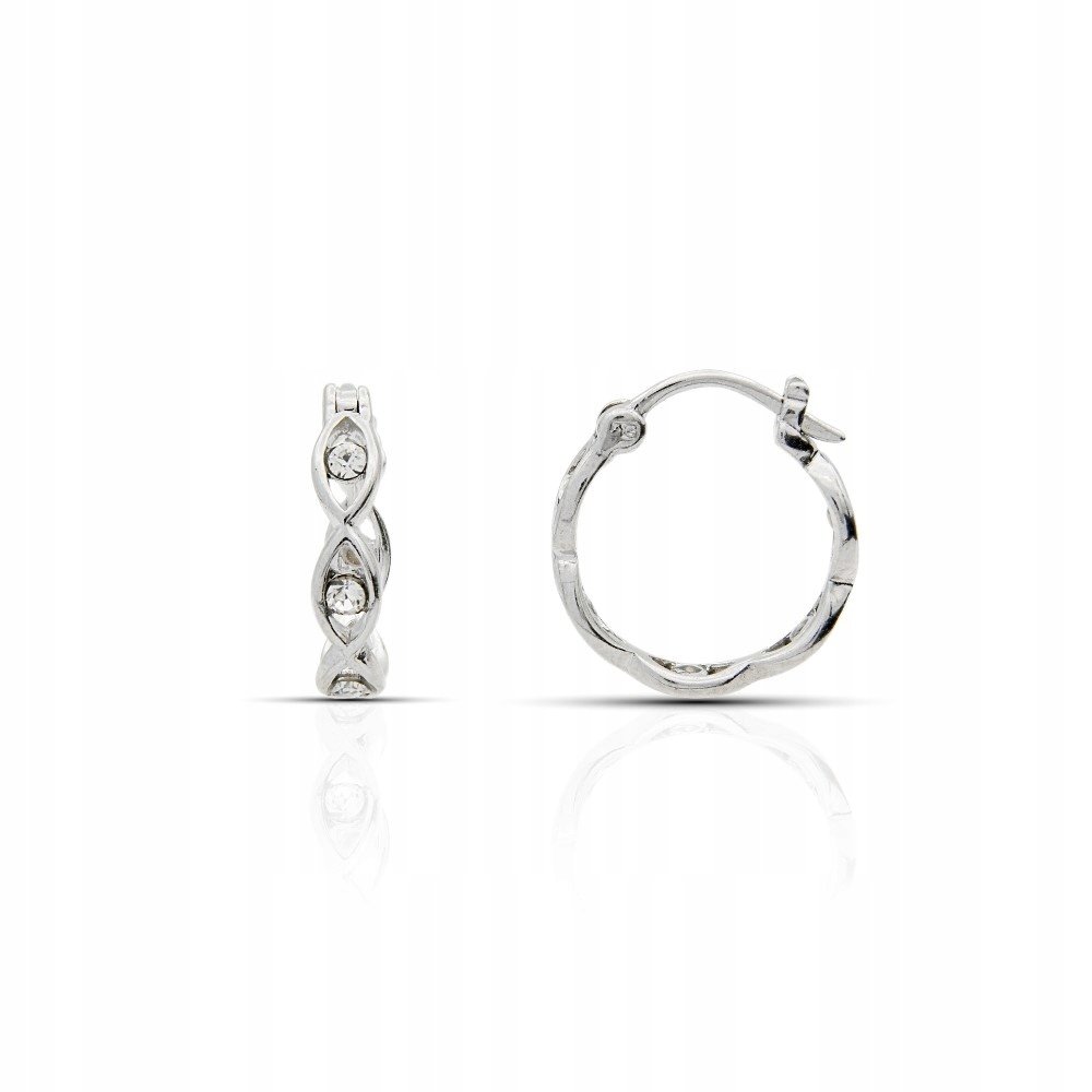 Kolczyki srebrne pr. 925 okrągłe z cyrkoniami