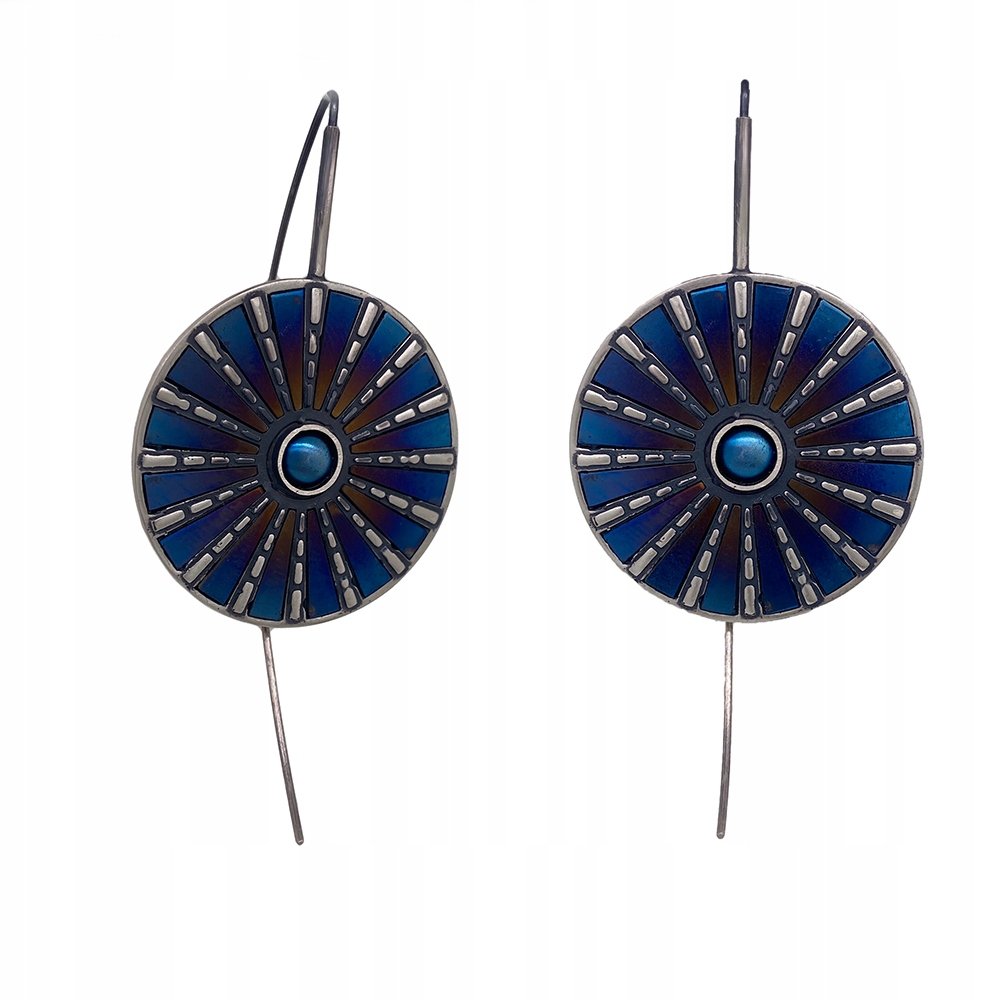 Kolczyki srebro pr. 925 Okrągłe Handmade