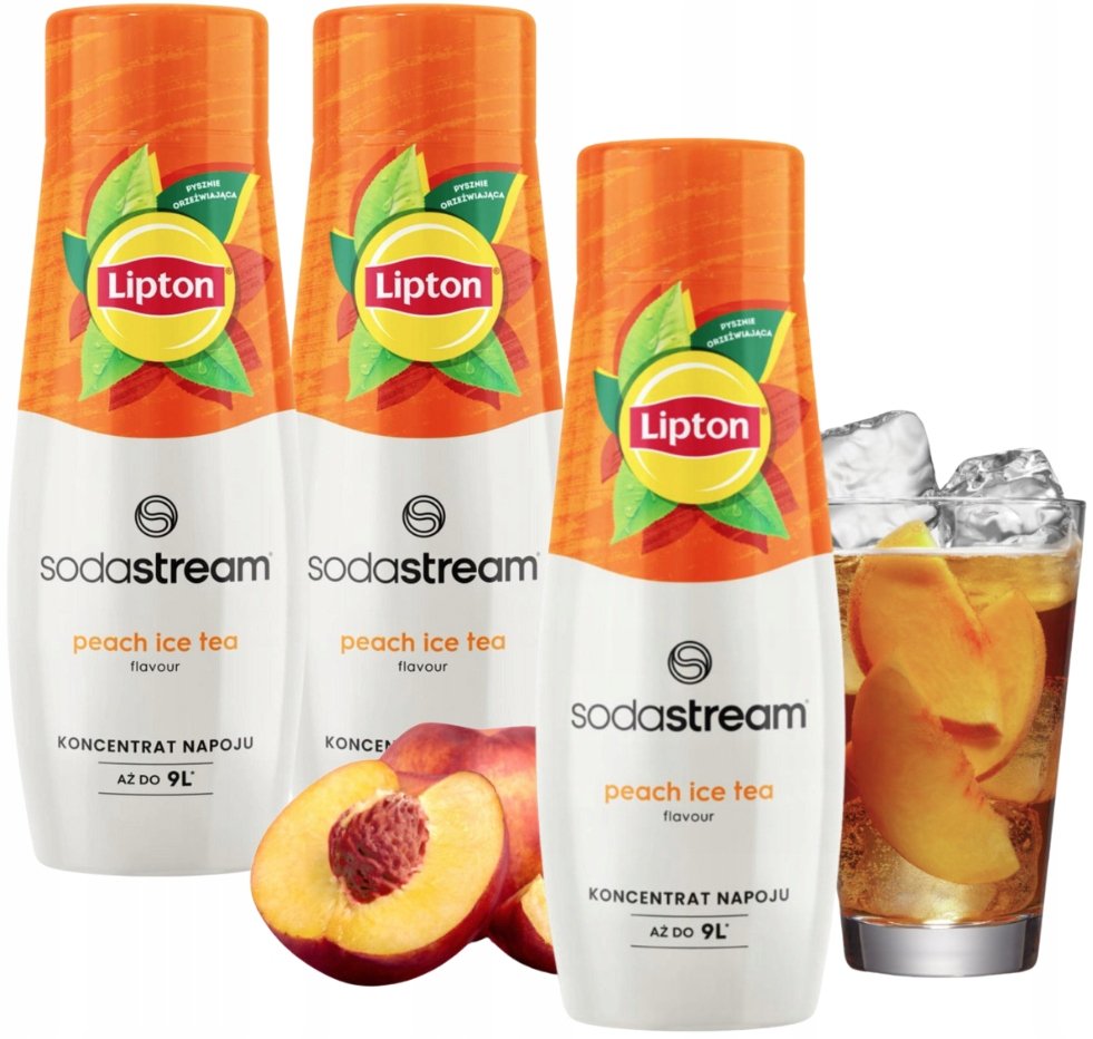 Zestaw Syrop SodaStream Lipton Ice Tea Peach 3x440 ml