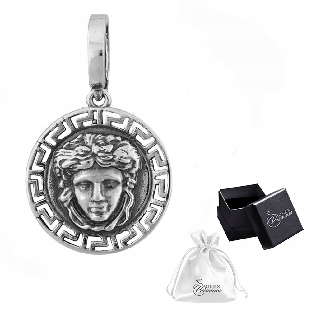 Zawieszka srebro pr.925 Oksydowany Wisiorek z Meduzą Mitologia Grecka