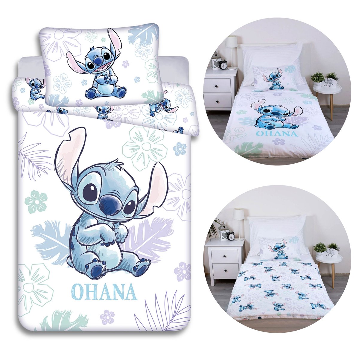 DISNEY Stitch Bawełniana, pościel dziecięca do łóżeczka, 100% bawełna, 100x135 cm Oeko-Tex