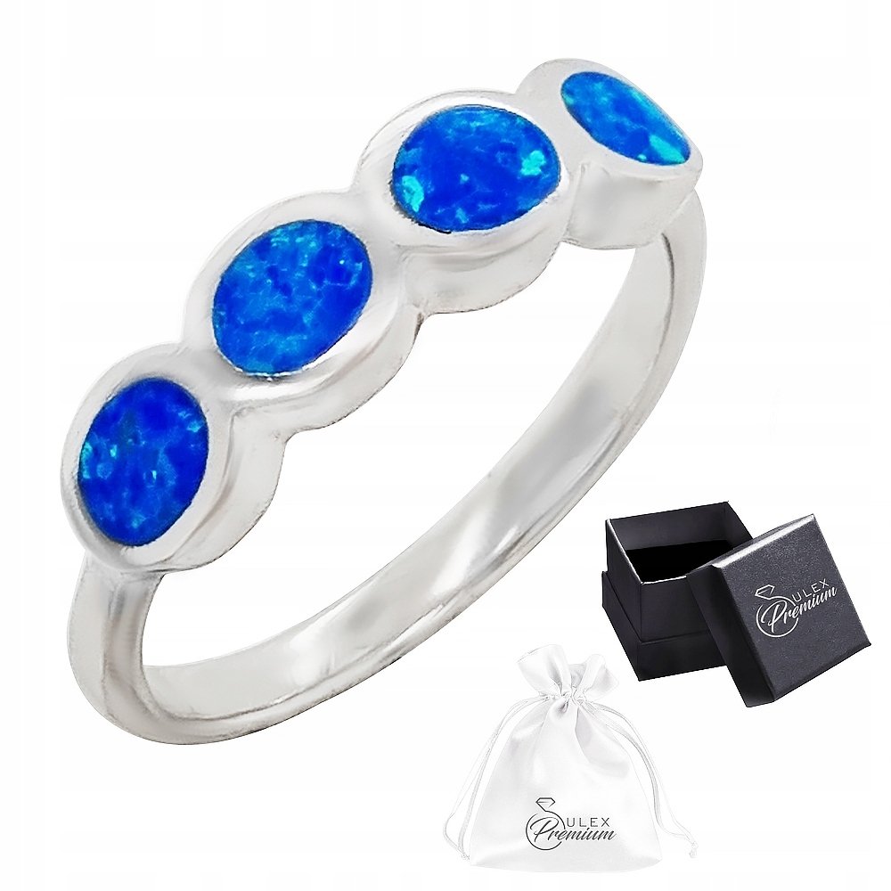 Pierścionek srebrny pr. 925 Niebieski Opal| r. 12