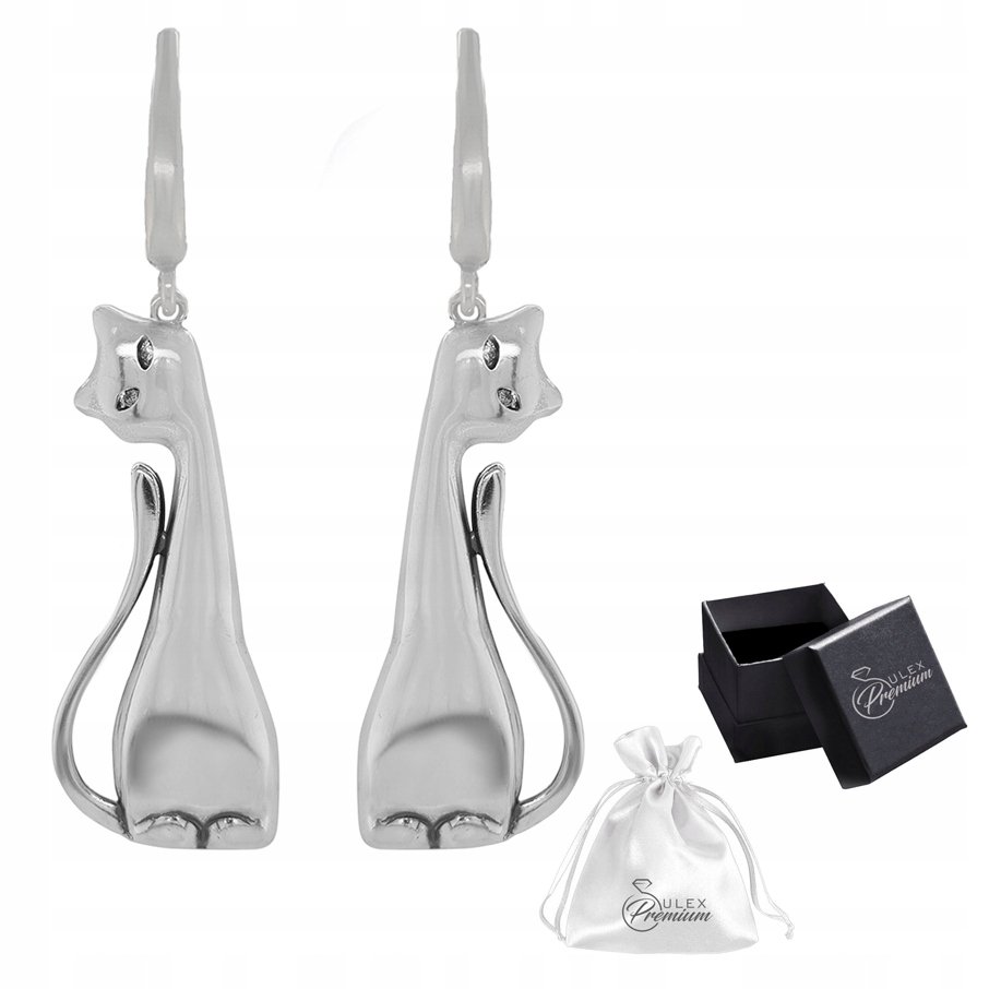 Kolczyki srebrne pr. 925 Kotki Dwa