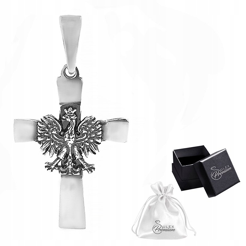 Krzyżyk srebrny pr. 925 Zawieszka z Orłem Patriotyczna